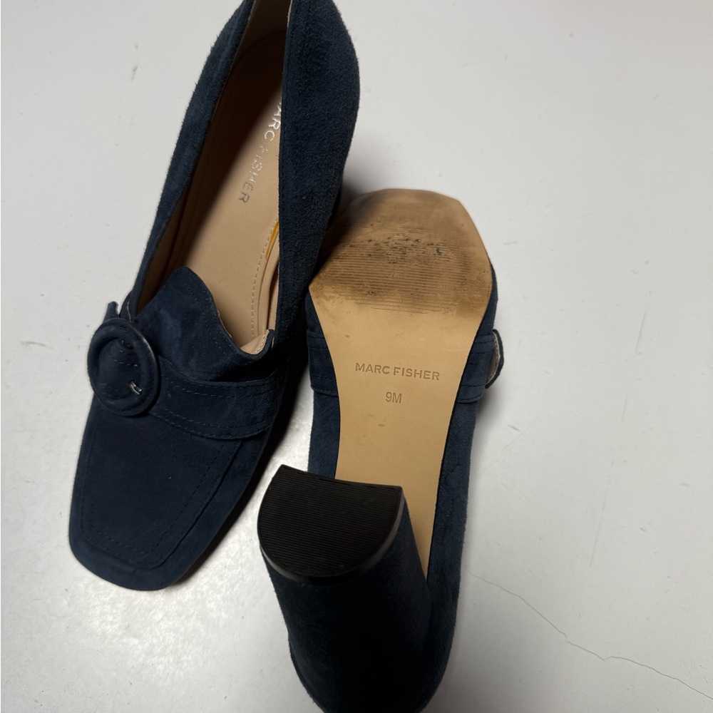 Marc Fisher Blue Suede Flats Slip-On - Picture 2 of 2